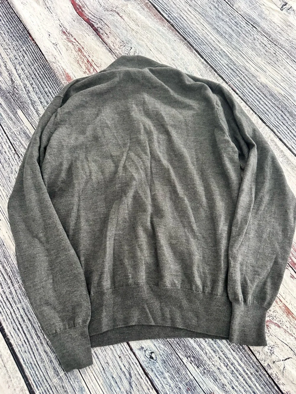 Peter Millar Merino Wool/Silk Men's Charcoal 1/4 Zip-Neck Sweater